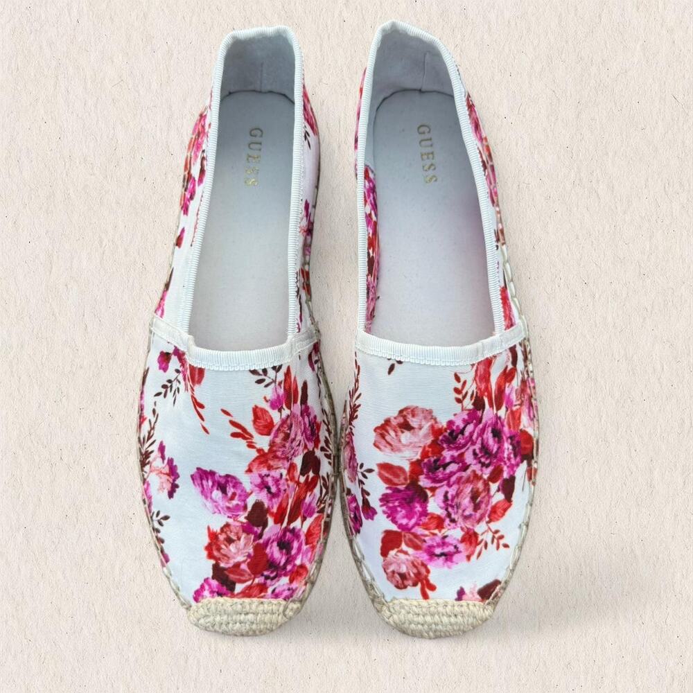 Guess Floral Espadrille Slip On Shoes Size 8 Coquette Summer Cottagecore Preppy - Picture 2 of 8